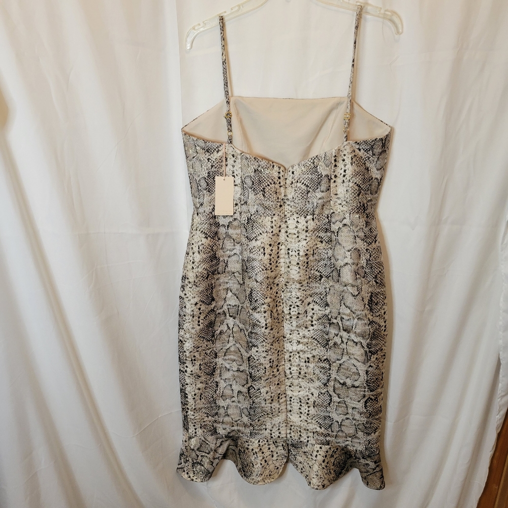 HUTCH Snakeskin Dress Spaghetti Straps Ruf… - Picture 4 of 8